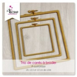 A customiser Scrapbooking Carterie - Trio de carrés "A broder" A customiser Scrapbooking Carterie - Trio de carrés "A broder"