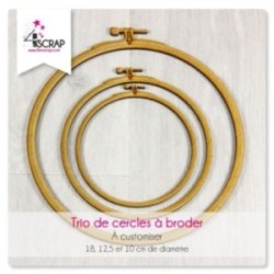 A customiser Scrapbooking Carterie - TRIO de cercles "A broder"