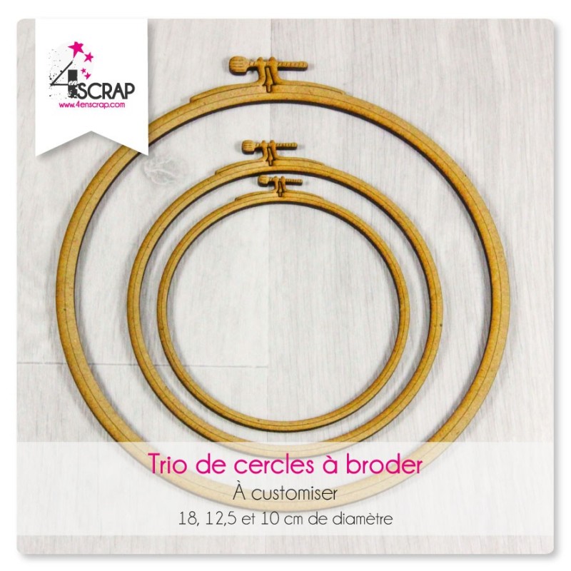 A customiser Scrapbooking Carterie - TRIO de cercles "A broder" A customiser Scrapbooking Carterie - TRIO de cercles "A broder"