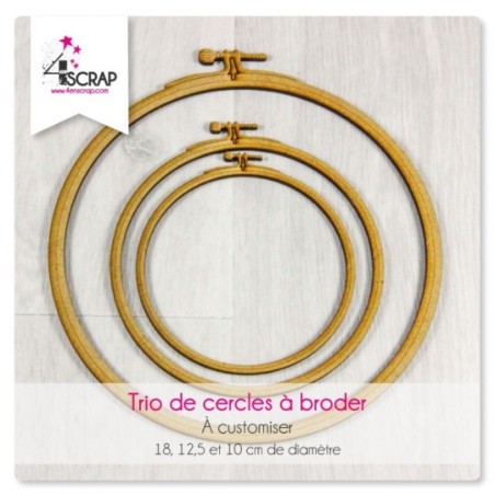 A customiser Scrapbooking Carterie - TRIO de cercles "A broder"