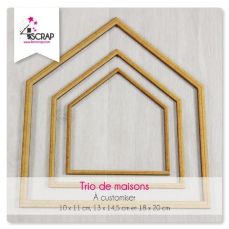 A customiser Scrapbooking Carterie - Trio de maisons