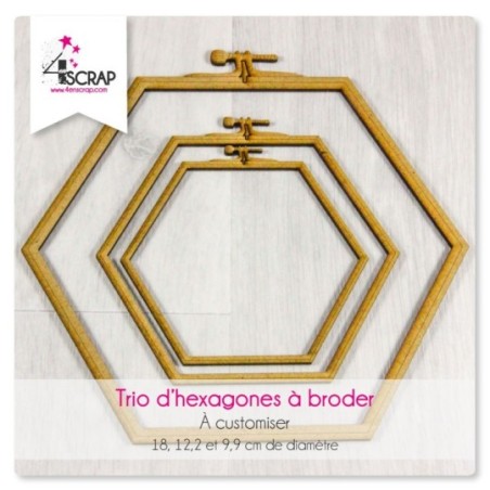 To Customize Scrapbooking Card Making - Trio "embroidery" hexagons