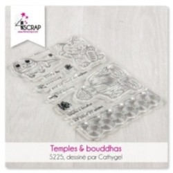 Tampon transparent Scrapbooking Carterie asie - Temples & bouddhas