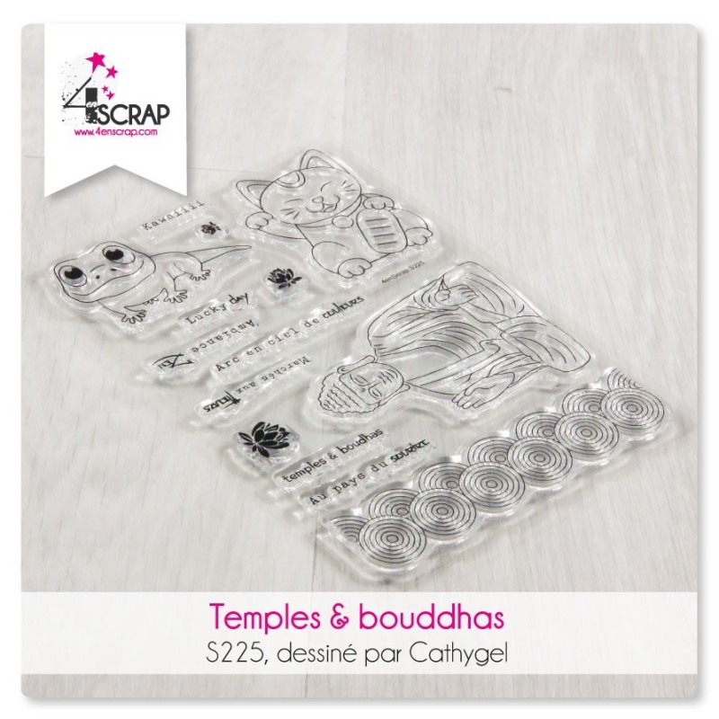Tampon transparent Scrapbooking Carterie asie - Temples & bouddhas Tampon transparent Scrapbooking Carterie asie - Temples & bouddhas