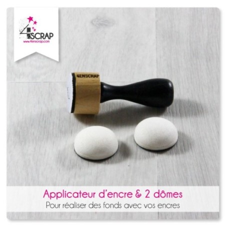 Outil Scrapbooking Carterie fond - Applicateur d'encre & 2 dômes en mousse