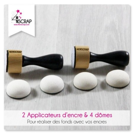 Outil Scrapbooking Carterie fond - Lot de 2 applicateurs d'encre & 4 dômes en mousse