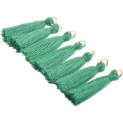 Embellissement Scrapbooking - Pompom fils vert émeraude