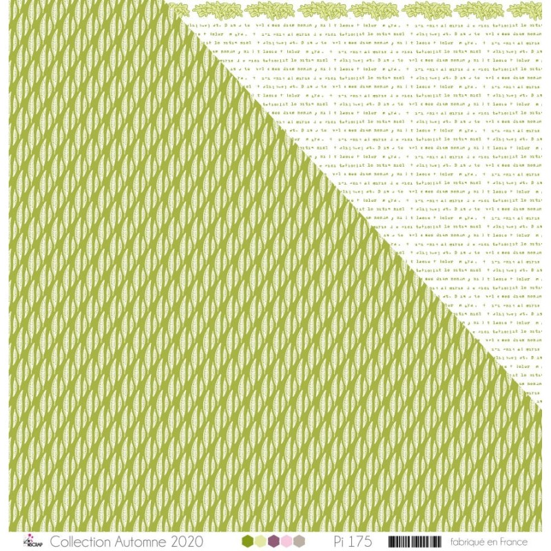 Papier imprimé Scrapbooking Carterie - "Feuilles blanches sur fond vert" Papier imprimé Scrapbooking Carterie - "Feuilles blanches sur fond vert"