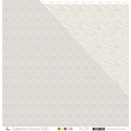 Papier imprimé Scrapbooking Carterie - "Trapèzes rayés gris sur fond blanc"