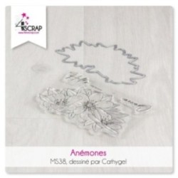 Tampon transparent matrice die Scrapbooking Carterie Fleurs - Anémones