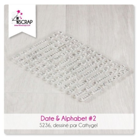 Tampon transparent Scrapbooking Carterie mot chiffre - Date & Alphabet 2