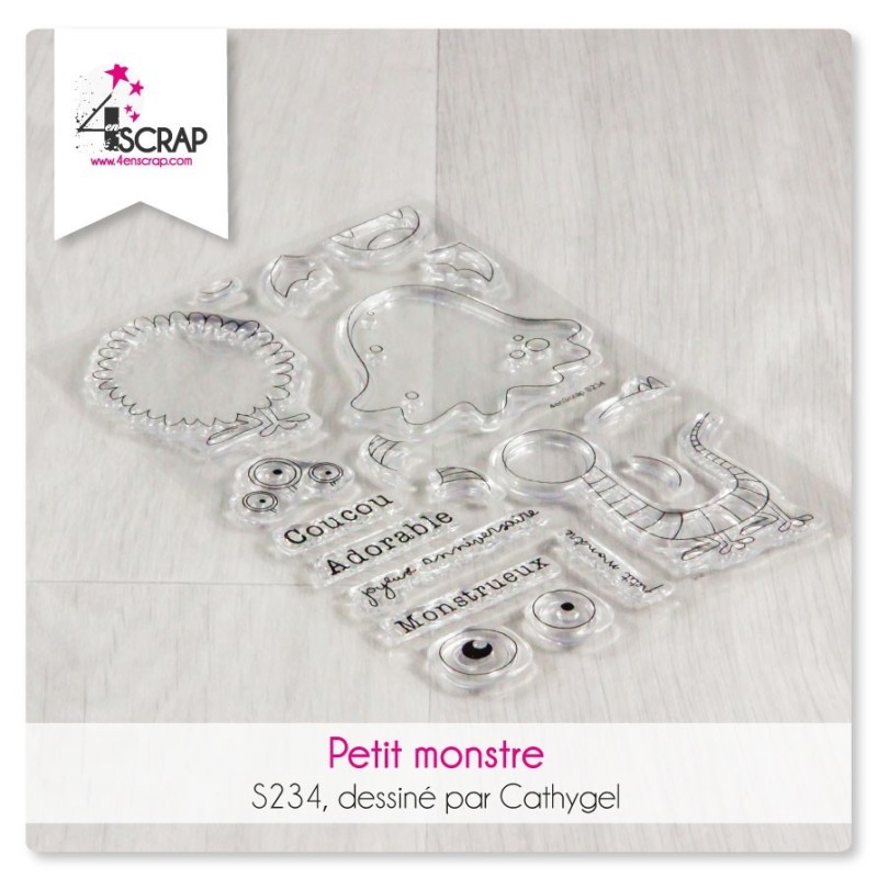 Tampon transparent Scrapbooking Carterie Halloween - Petit monstre Tampon transparent Scrapbooking Carterie Halloween - Petit monstre