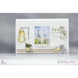 Matrice de coupe Scrapbooking Carterie volet rideau maison - A ma fenêtre Matrice de coupe Scrapbooking Carterie volet rideau maison - A ma fenêtre
