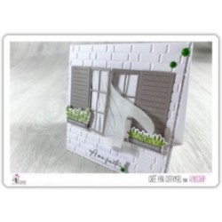 Matrice de coupe Scrapbooking Carterie volet rideau maison - A ma fenêtre Matrice de coupe Scrapbooking Carterie volet rideau maison - A ma fenêtre