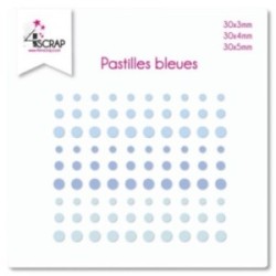 Embellissement Scrapbooking Carterie autocollant - Pastilles Bleues