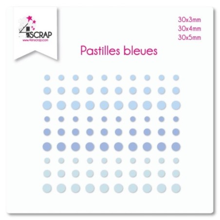 Embellissement Scrapbooking Carterie autocollant - Pastilles Bleues