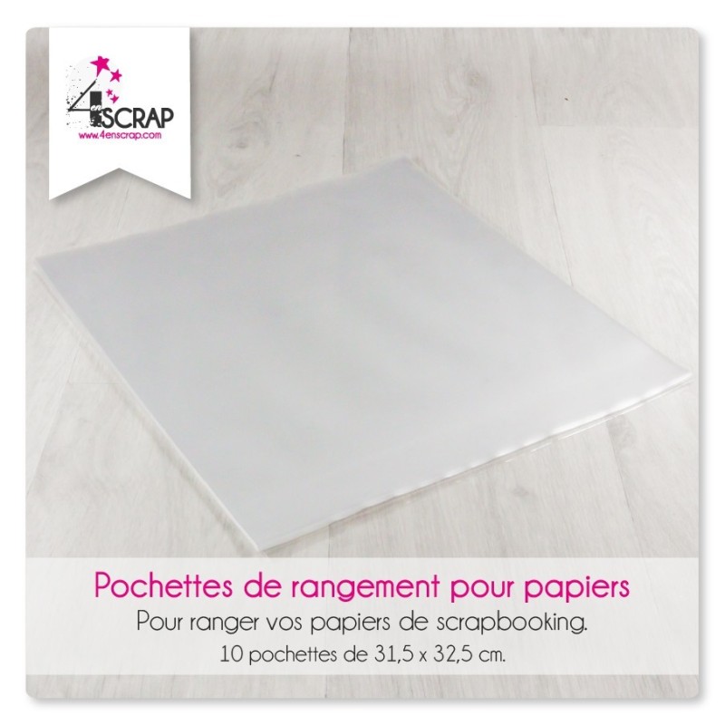Accessoire Scrapbooking Carterie - Pochettes de rangement pour papier Accessoire Scrapbooking Carterie - Pochettes de rangement pour papier