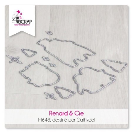 Matrice de coupe Scrapbooking Carterie animaux hiver ours - Renard & Cie