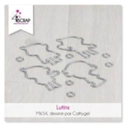 Matrice de coupe Scrapbooking Carterie hiver noël - Lutins Matrice de coupe Scrapbooking Carterie hiver noël - Lutins