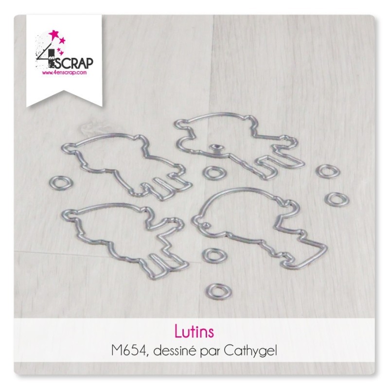 Matrice de coupe Scrapbooking Carterie hiver noël - Lutins Matrice de coupe Scrapbooking Carterie hiver noël - Lutins