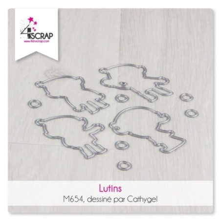 Matrice de coupe Scrapbooking Carterie hiver noël - Lutins