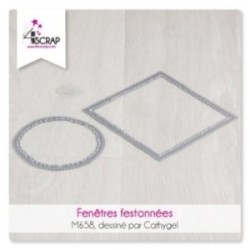 Matrice de coupe Scrapbooking Carterie bordure pointillés - Collines