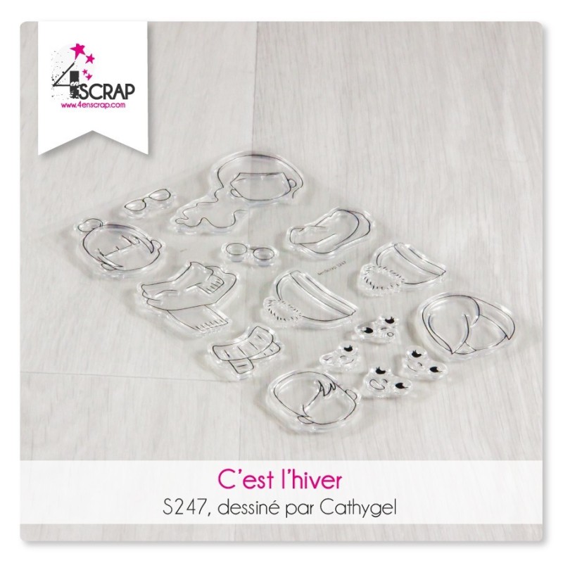 Tampon transparent Scrapbooking Carterie - C'est l'hiver Tampon transparent Scrapbooking Carterie - C'est l'hiver