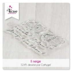 Tampon transparent Scrapbooking Carterie - Il neige Tampon transparent Scrapbooking Carterie - Il neige