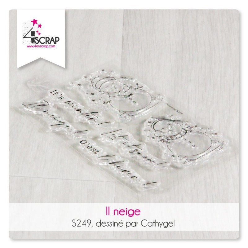 Tampon transparent Scrapbooking Carterie - Il neige Tampon transparent Scrapbooking Carterie - Il neige