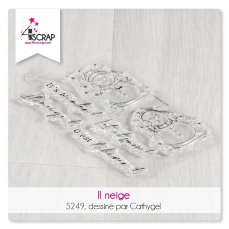 Tampon transparent Scrapbooking Carterie - Il neige