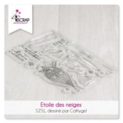 Tampon transparent Scrapbooking Carterie - Etoiles des neiges Tampon transparent Scrapbooking Carterie - Etoiles des neiges
