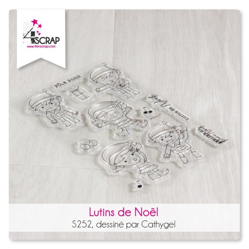 Tampon transparent Scrapbooking Carterie -Lutins de noël Tampon transparent Scrapbooking Carterie -Lutins de noël