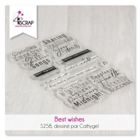 Tampon transparent Scrapbooking Carterie - Best whishes