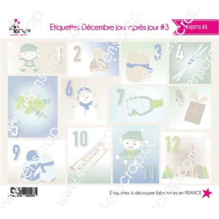 Etiquette à découper Scrapbooking Carterie - Etiquettes Décembre jour après jour 3