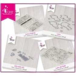 Tampon transparent matrice die Scrapbooking Carterie - Pack "Joyeux Noël"