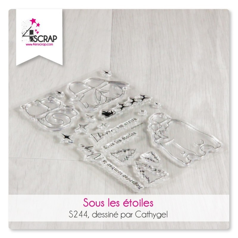Tampon transparent Scrapbooking Carterie - Sous les étoiles Tampon transparent Scrapbooking Carterie - Sous les étoiles