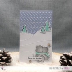 Matrice de coupe Scrapbooking Carterie animaux hiver ours - Renard & Cie