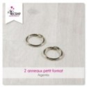 Embellissement Scrapbooking - Lot de 2 anneaux métalliques argentés petit format