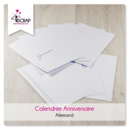 A customiser Scrapbooking Carterie - Calendrier d'anniversaire allemand