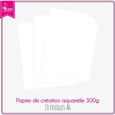Papier uni Scrapbooking Carterie - Lot de 10 feuilles de papiers aquarelles