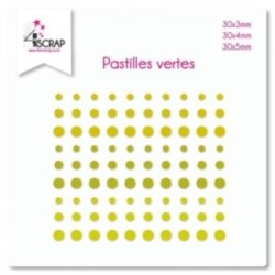 Embellissement Scrapbooking Carterie autocollant - Pastilles Vertes