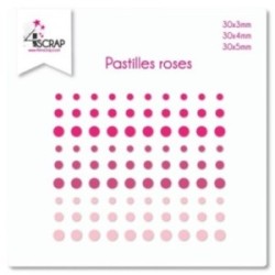 Pastilles Roses - Embellissement Scrapbooking Carterie autocollant 
