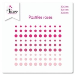 Embellissement Scrapbooking Carterie autocollant - Pastilles Roses