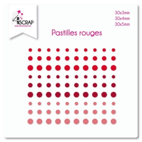 Embellissement Scrapbooking Carterie autocollant - Pastilles Rouges