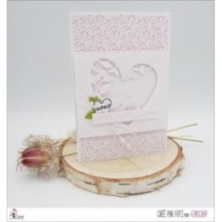 Matrice de coupe Scrapbooking carterie amour nature - Coeur en feuilles