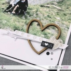 Matrice de coupe Scrapbooking carterie mot amour coeur - Xoxo