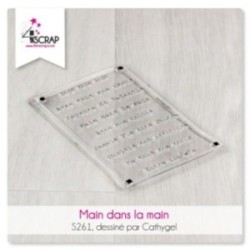 Tampon transparent Scrapbooking Carterie amour mots - Main dans la main