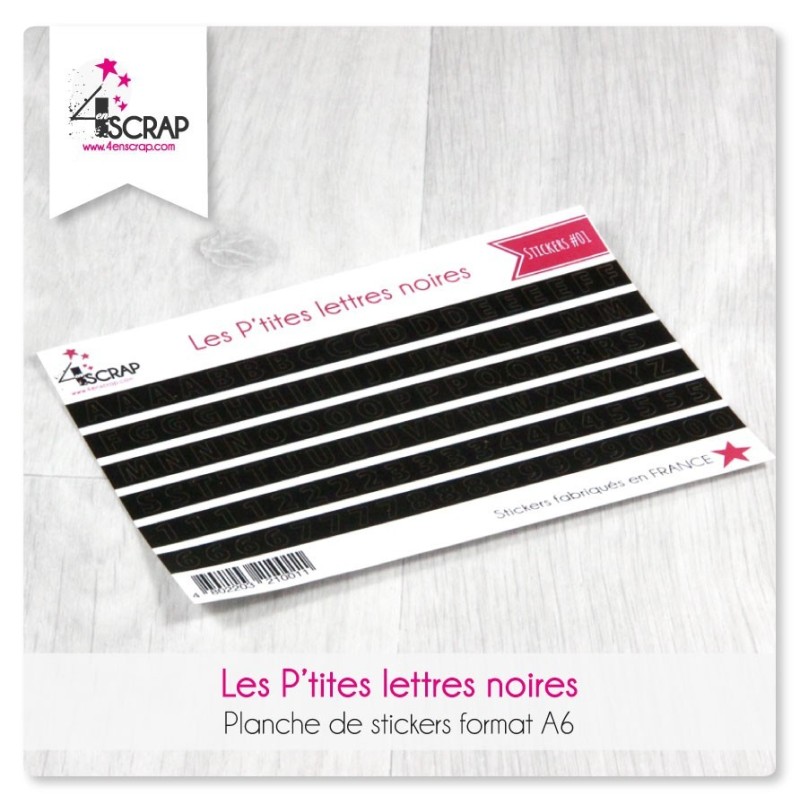 Stickers Scrapbooking Carterie - Les P'tites lettres noires Stickers Scrapbooking Carterie - Les P'tites lettres noires