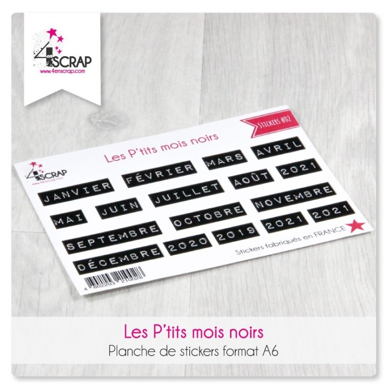Stickers Scrapbooking Carterie - Les P'tits mois noirs Stickers Scrapbooking Carterie - Les P'tits mois noirs