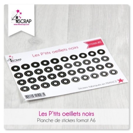 Stickers Scrapbooking Carterie - Les P'tits oeillets noirs